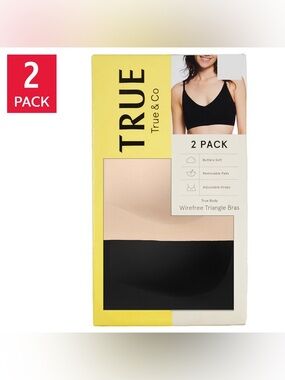 True & Co Women's Wirefree Bra, 2-Pack